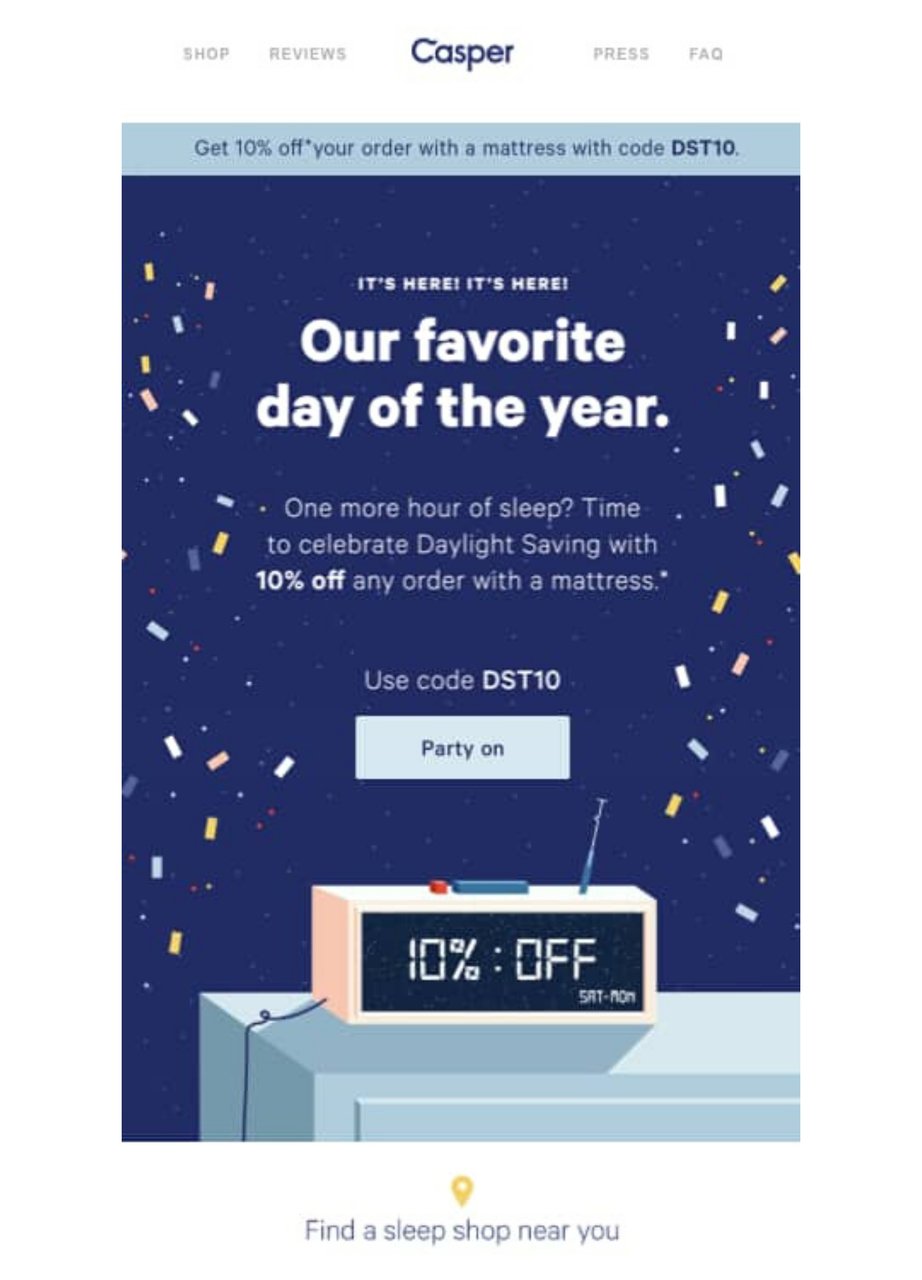 casper inbound email marketing campaign example