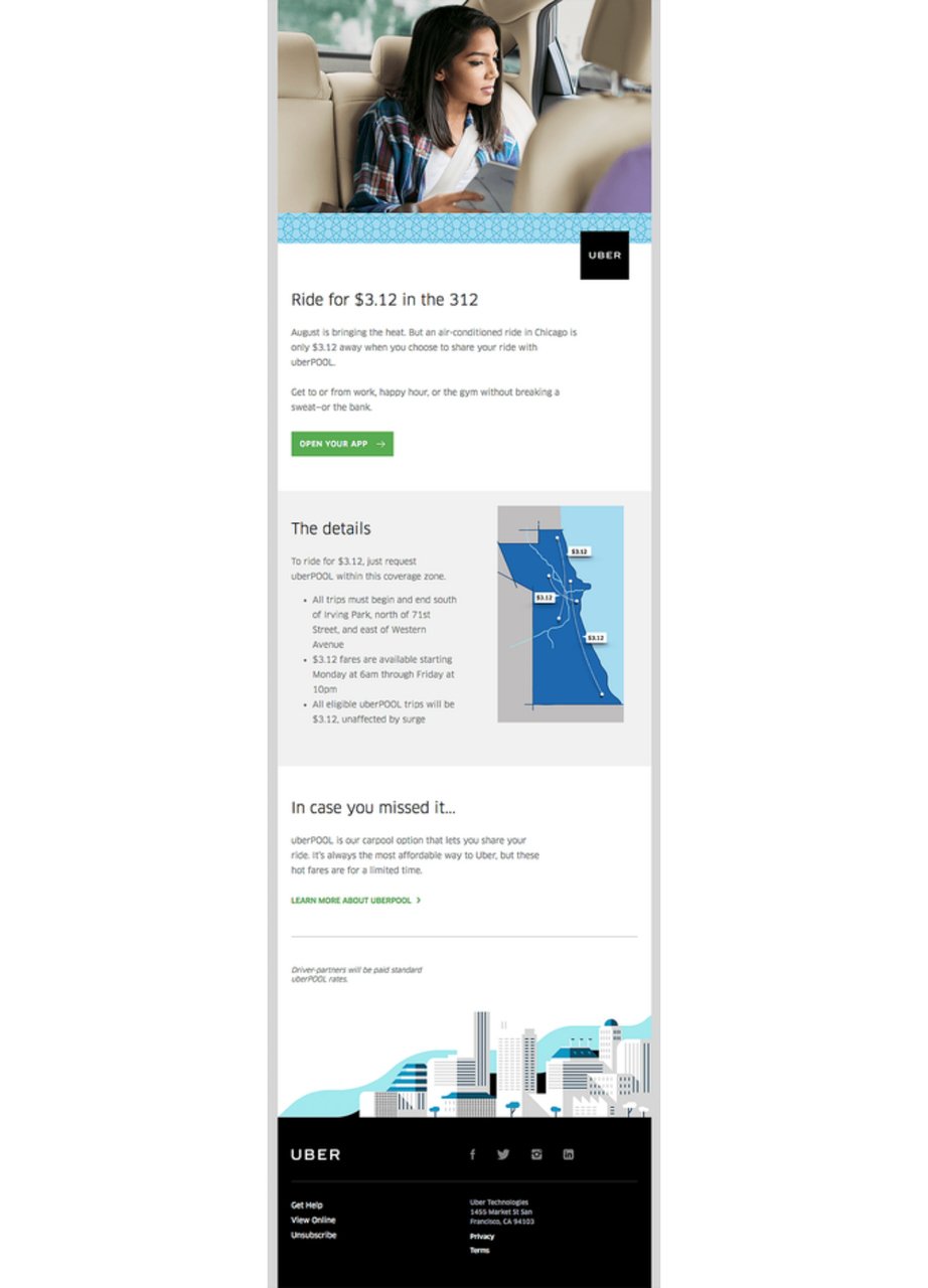 uber inbound email marketing campaign example