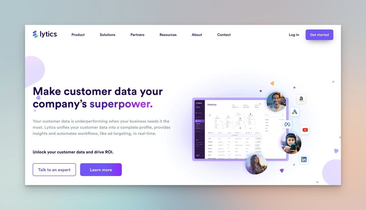 Lytics website customization tool homepage