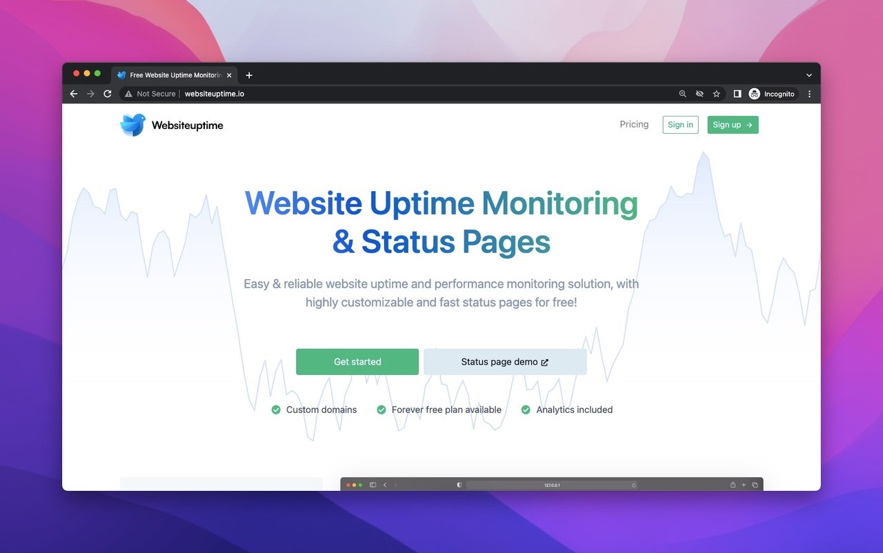 the webpage of Websiteuptime.io with a clear background and displaying opportunities