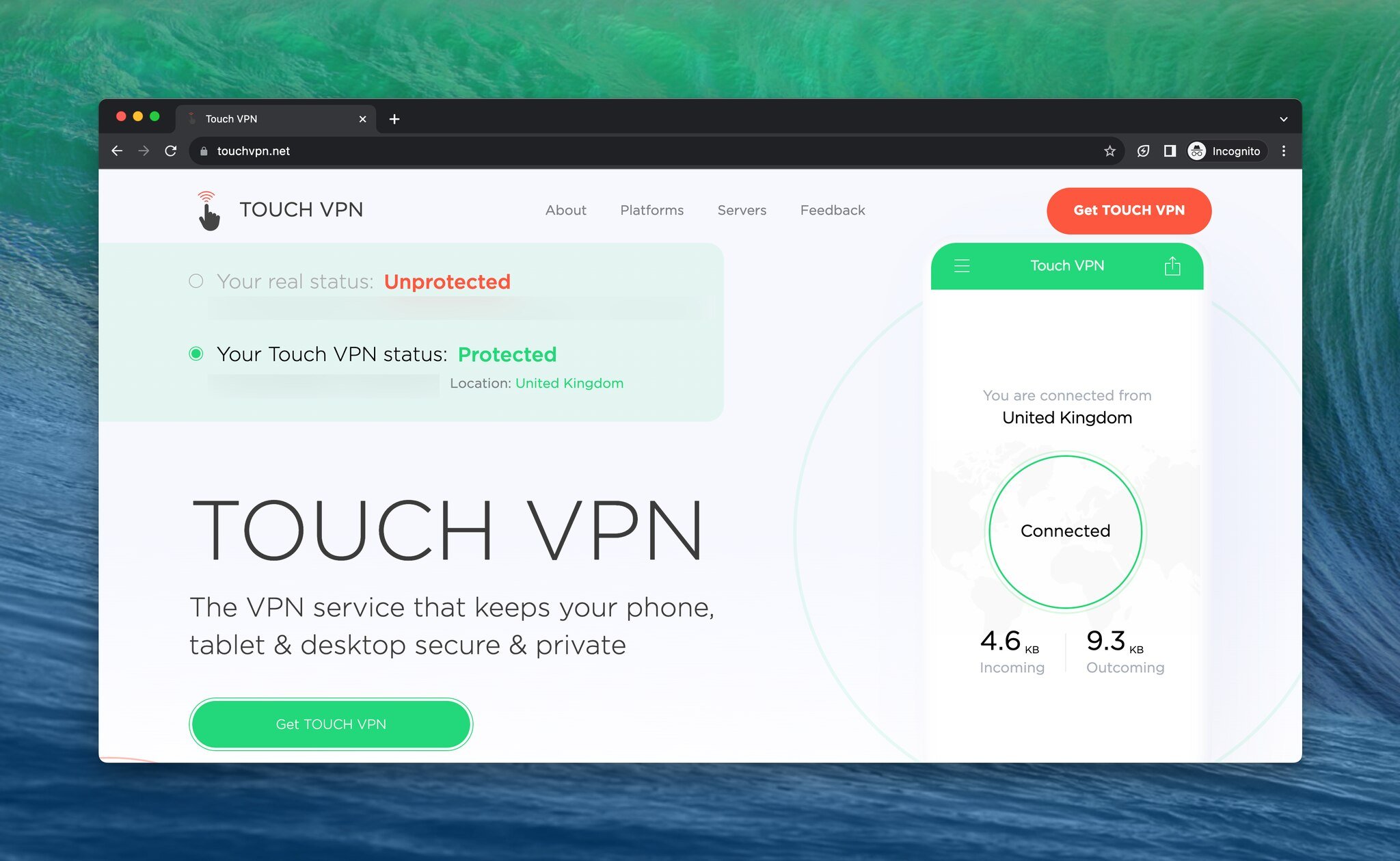 Touch free extension VPN on Chrome web store