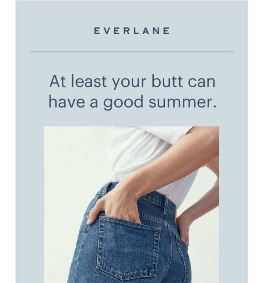 Everlane summer email subject line example