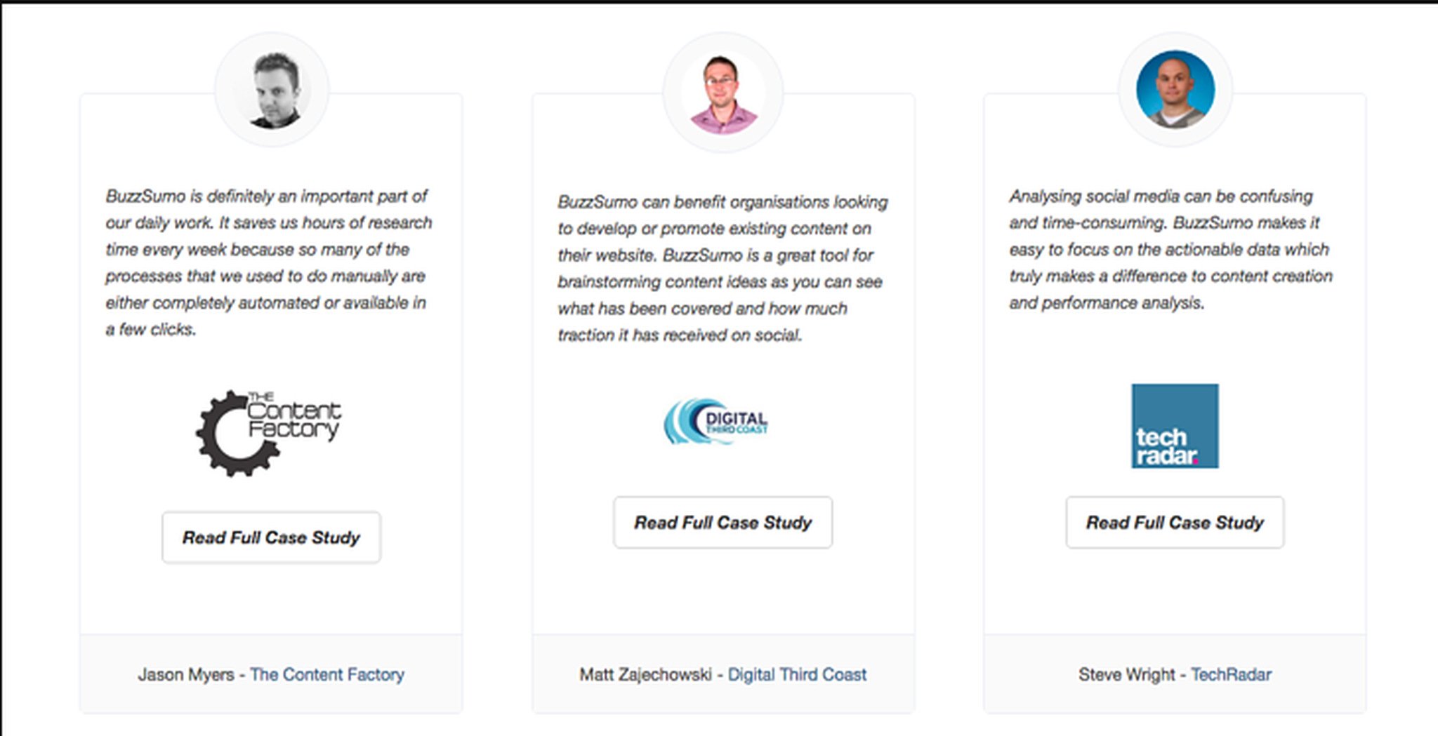 buzzsumo social proof example