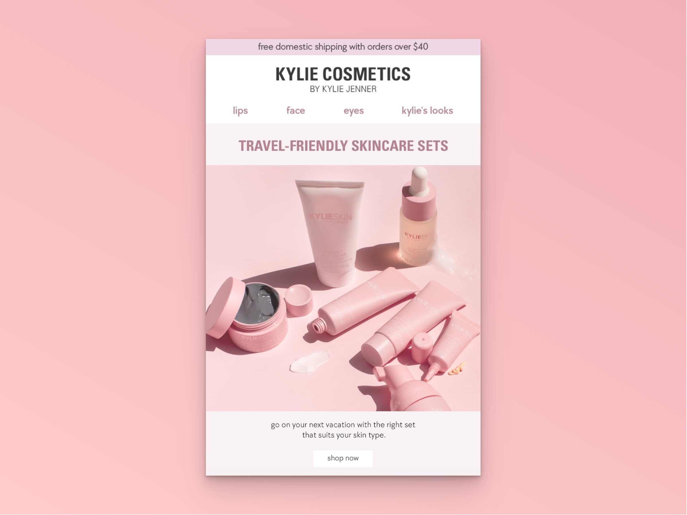 Shopify email marketing example from Kylie Cosmetics