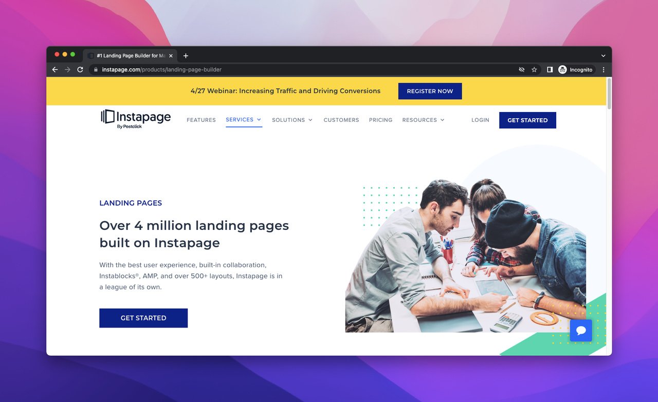 Instapage landing page builder