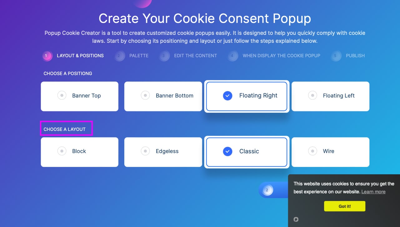 popupsmart shopify cookie creator