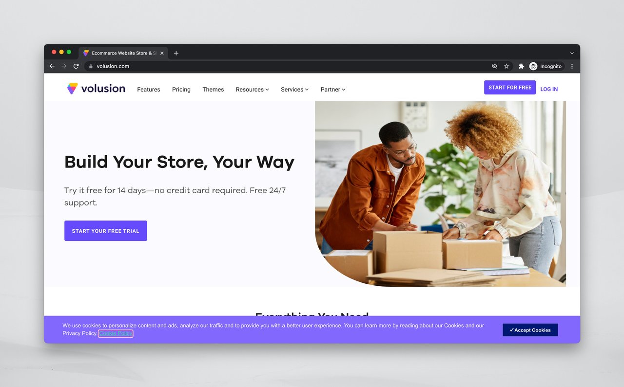 Volusion online store builder