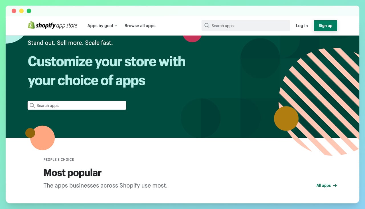 Shopify-app-store-website-screenshot-with-green-background-