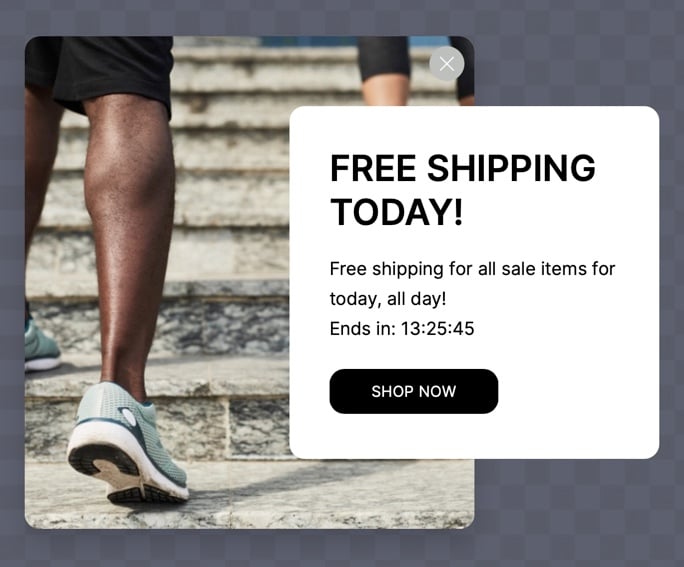 free shipping popup