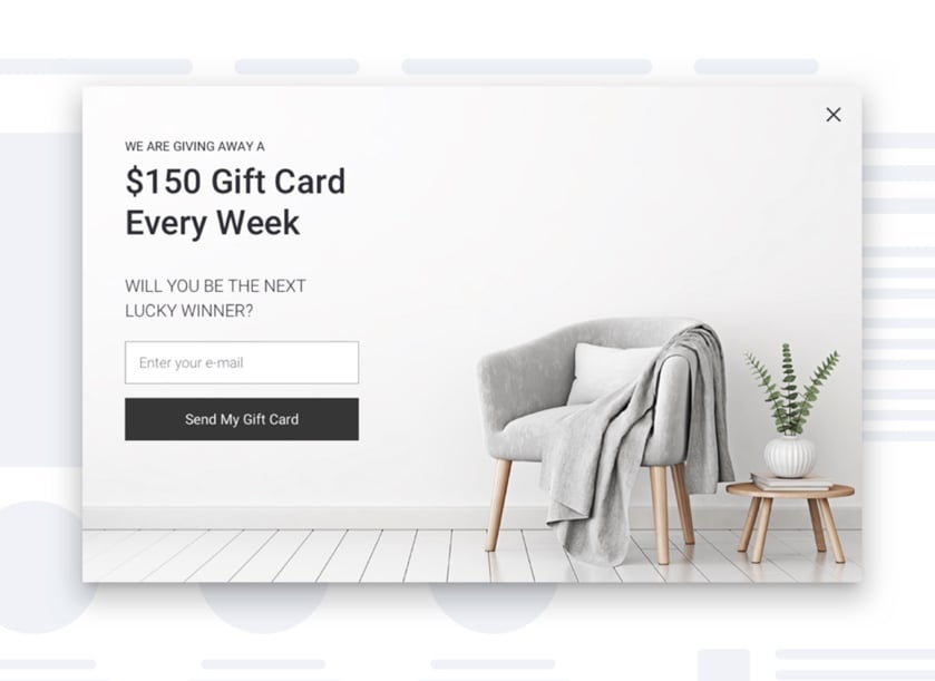 gift card popup