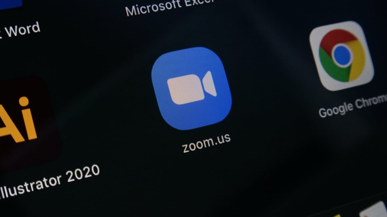 Zoom's logo on a laptop screen