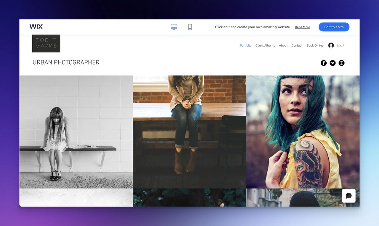 Wix Urban Photographer Template