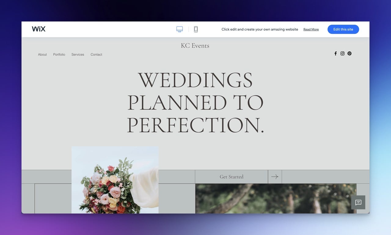 Wedding planner Wix template