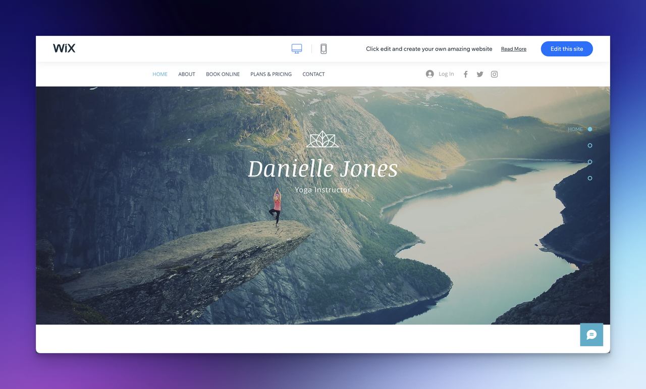 The Yoga instructor Wix website template