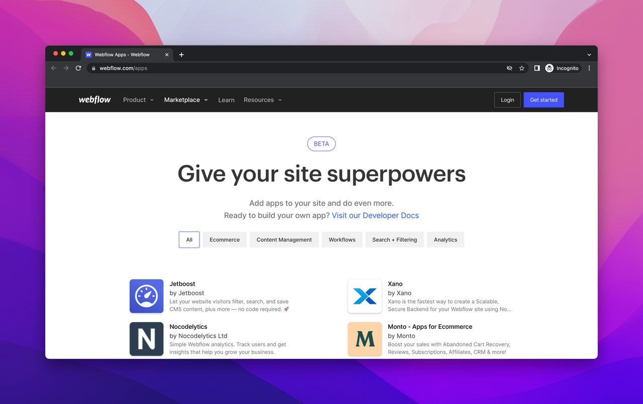 Webflow apps