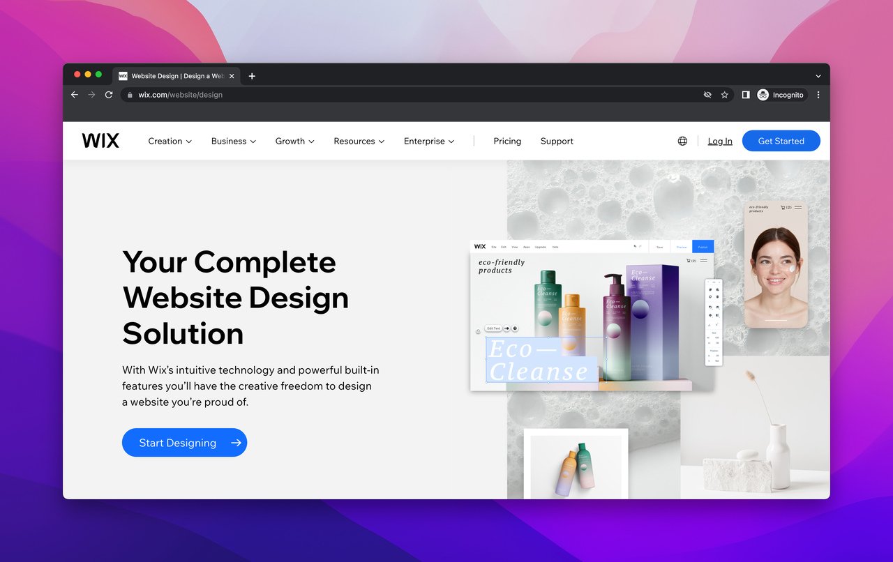 Wix Design page