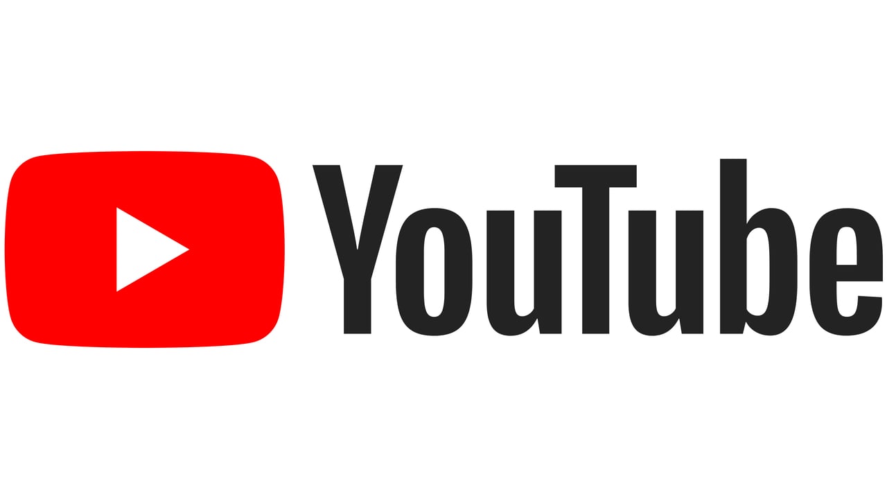 Youtube logo with YouTube written on the right