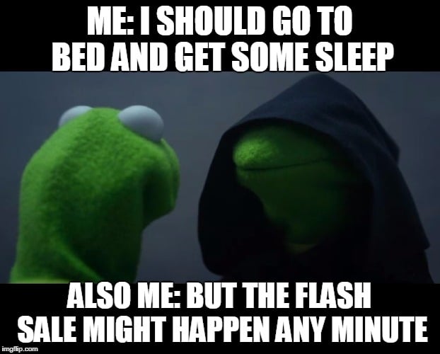 A meme about flash sale.