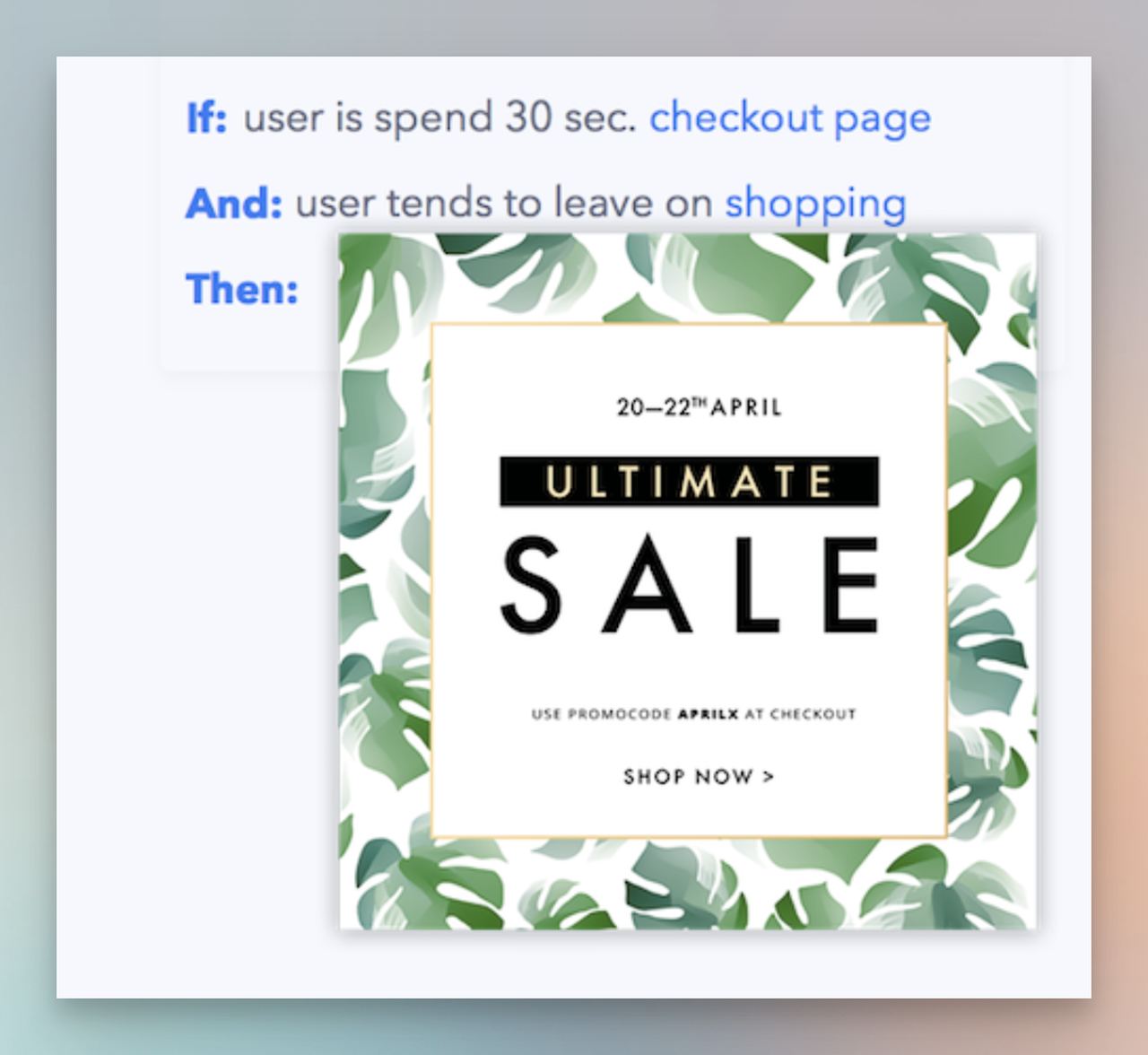 a popup example which is designed with Popupsmart advance targeting feature to boost conversions