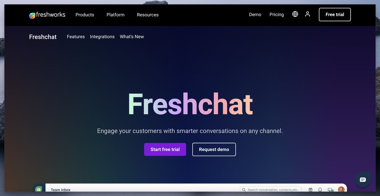 Freshchat by Freshworks on a dark background with the big title