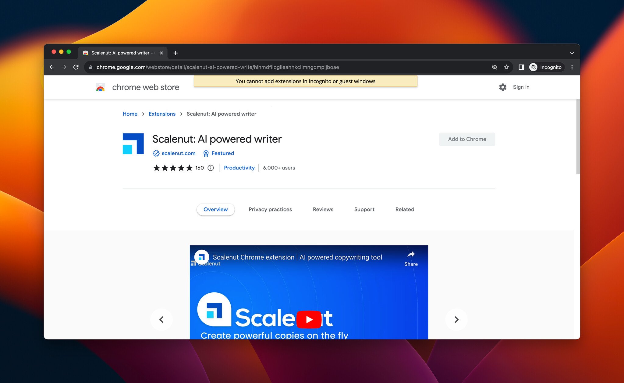 a screenshot of Scalenut, which is an AI Chrome extension