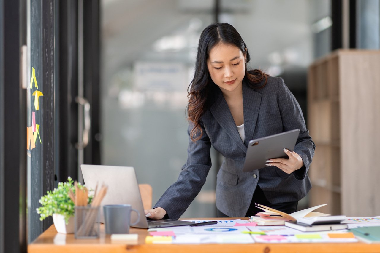 a woman handling a legal process for transferring ownership