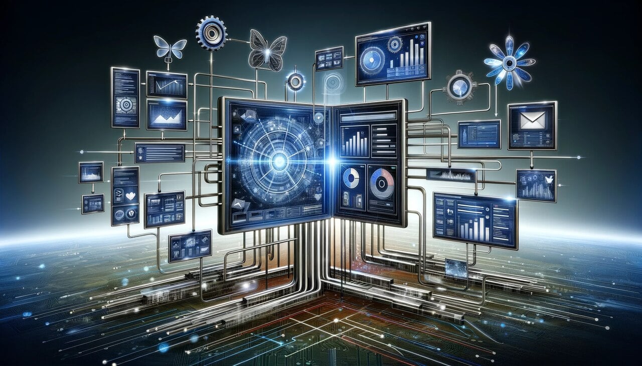 different screens that reflect integration capabilities illustration