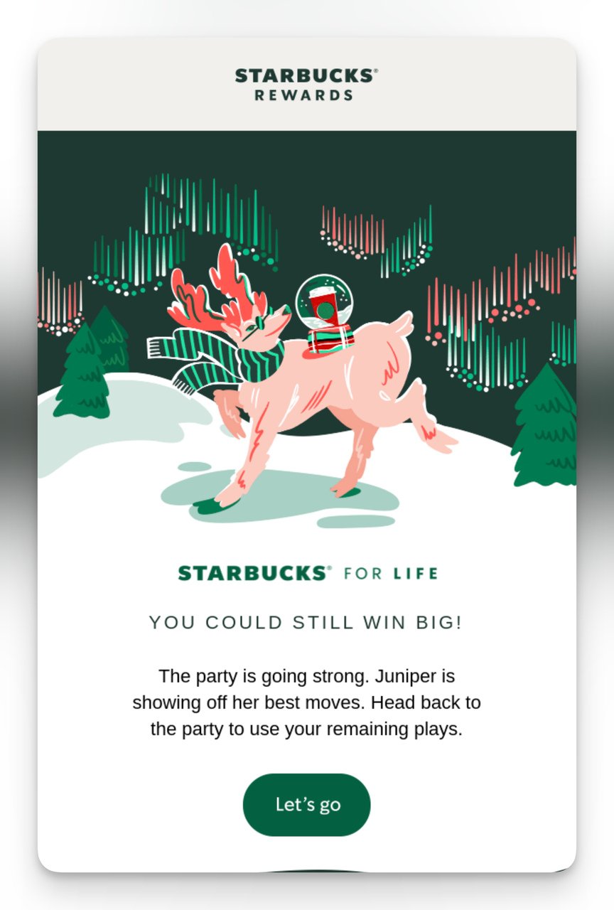 starbucks contest email example