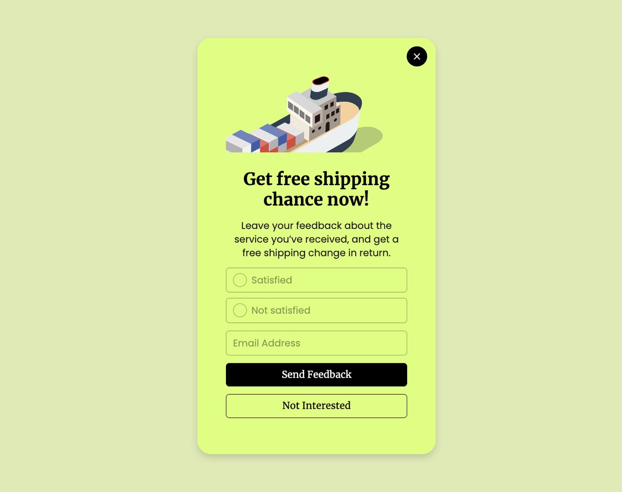 free shipping popup by Popupsmart for sign-up