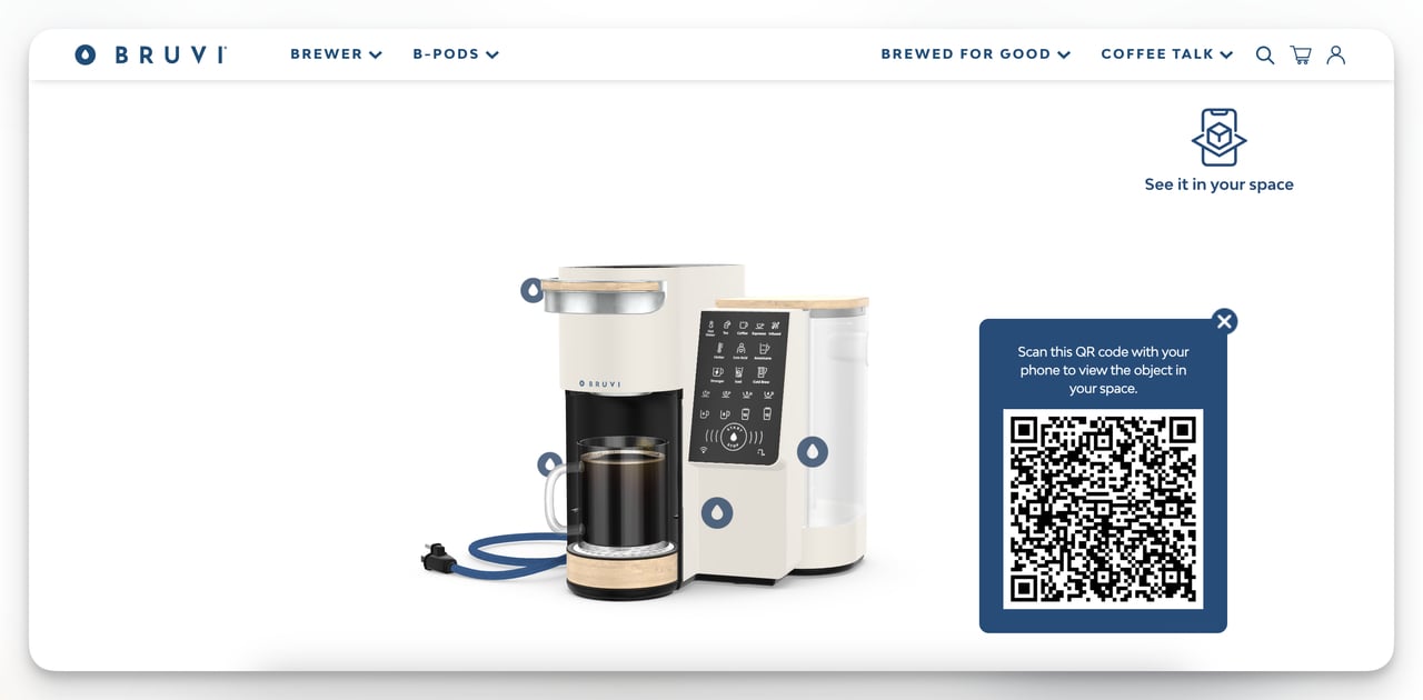 bruvi-product-landing-page-example-with-qr-code-feature