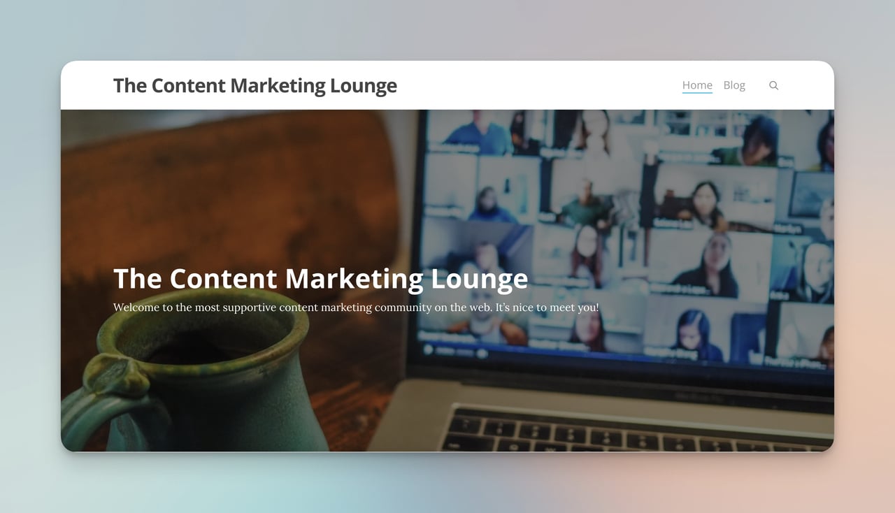 The Content Marketing Lounge homepage