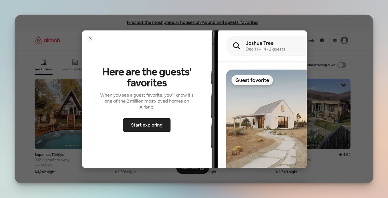 airbnb social proof personalization example