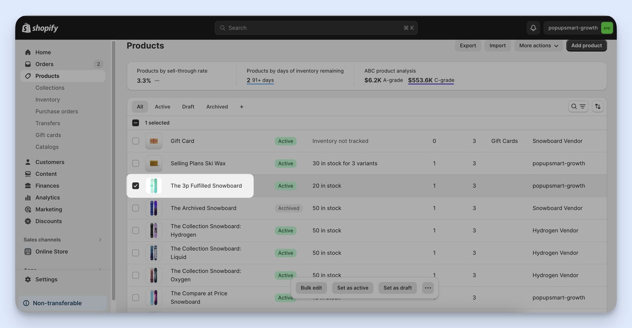 Adding SKU to product variant select product step