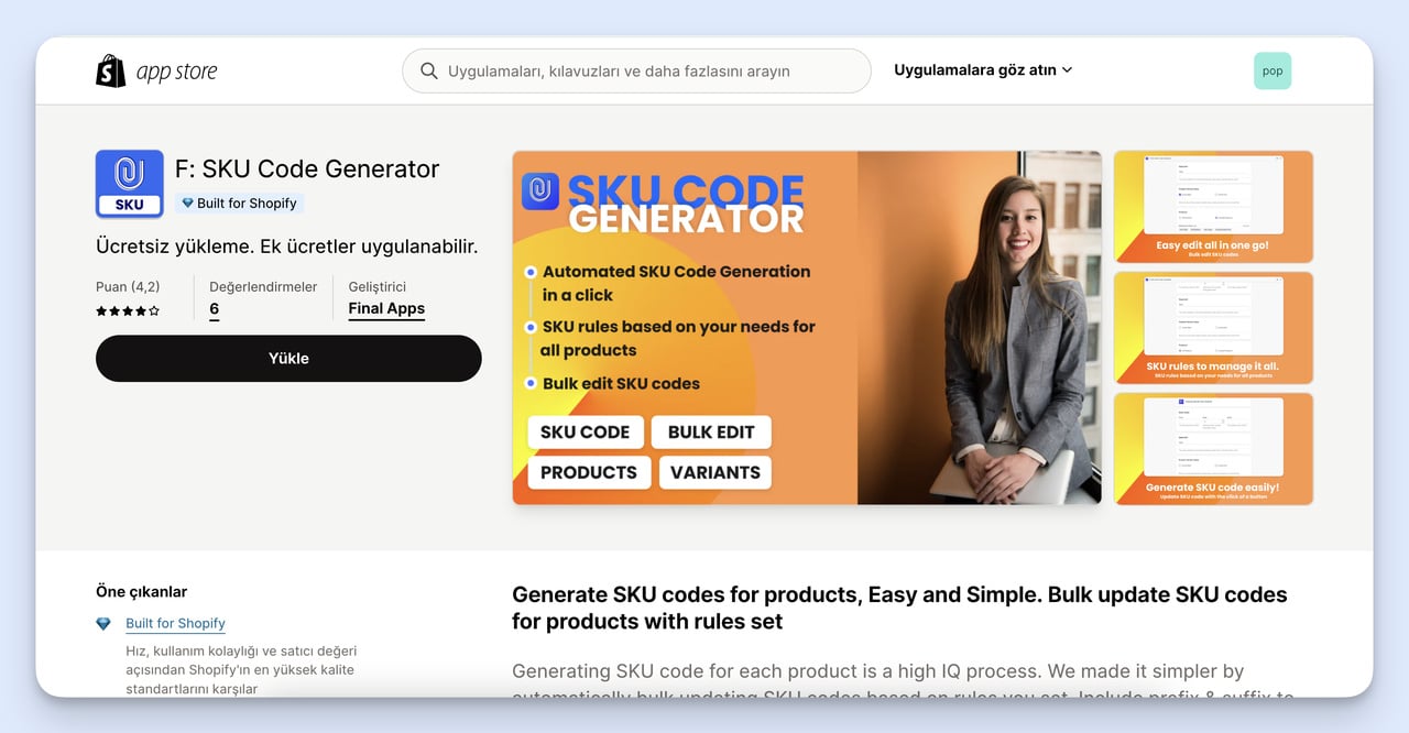 F: SKU code generator app store review