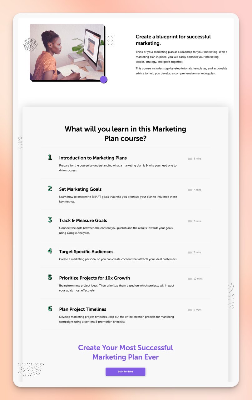 coschedule marketing plan optin page second part