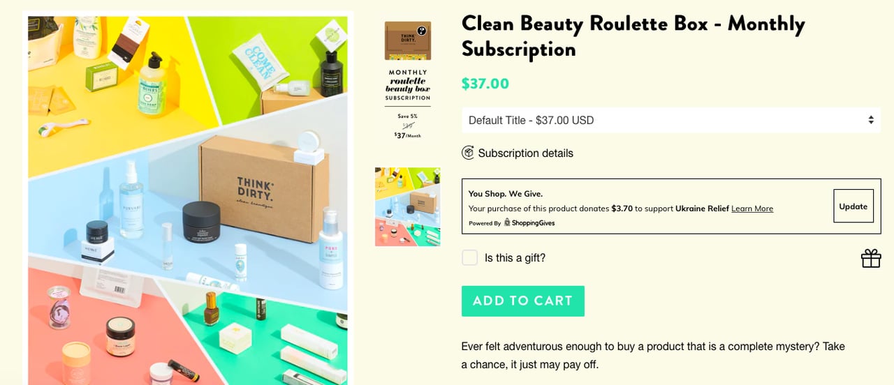 Clean Beautique's product bundle that includes roulette box