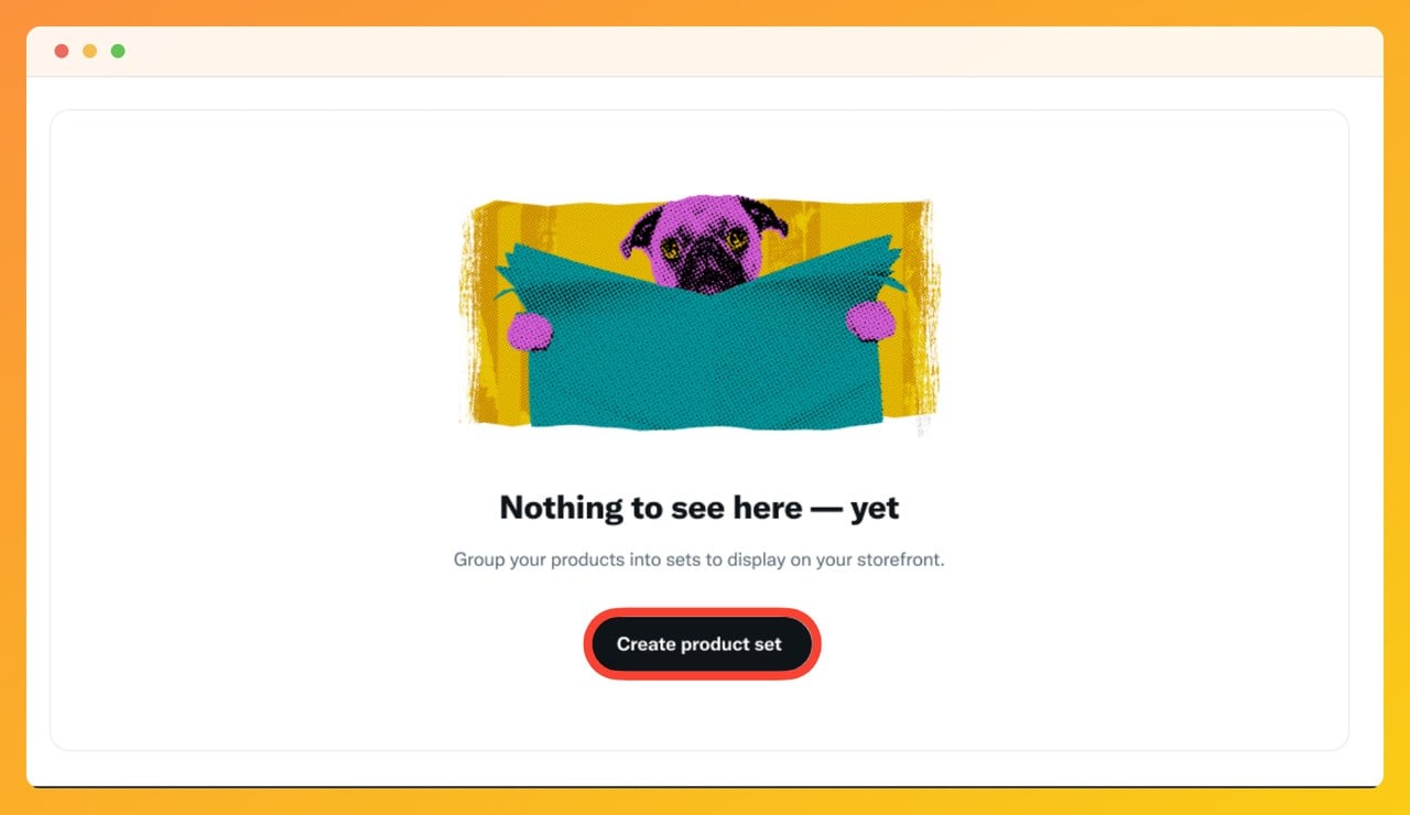 a screenshot of step four Twitter Shopify integration process creating product set