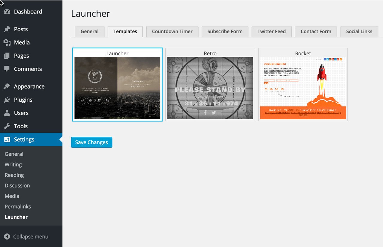 Launcher Wordpress coming son page