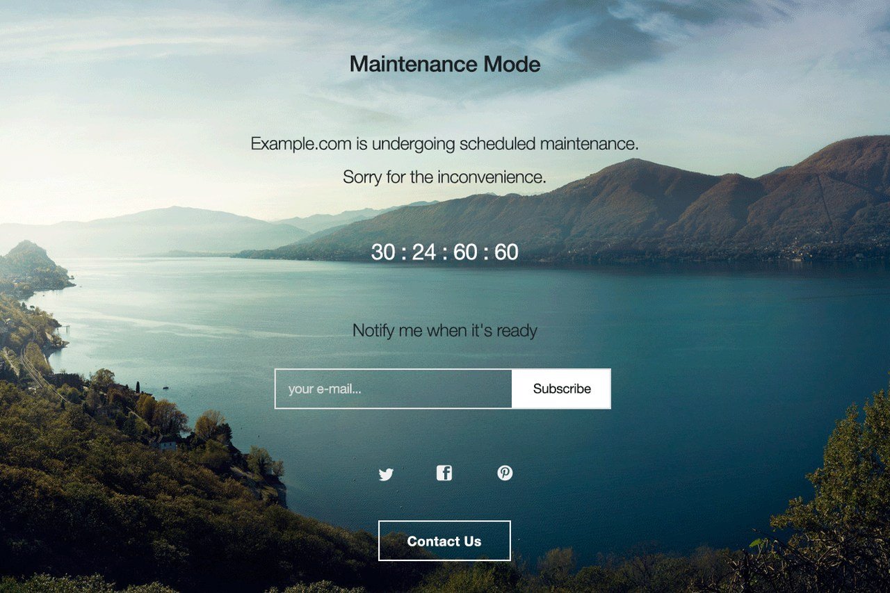 WP Maintenance Mode plugin