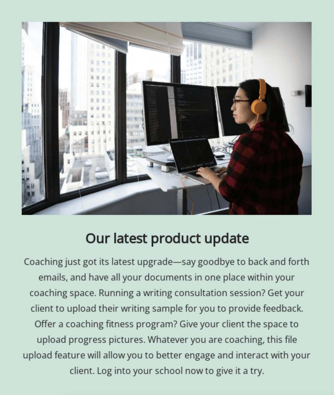 a screenshot of Teachable product update recommendation email example in a newsletter