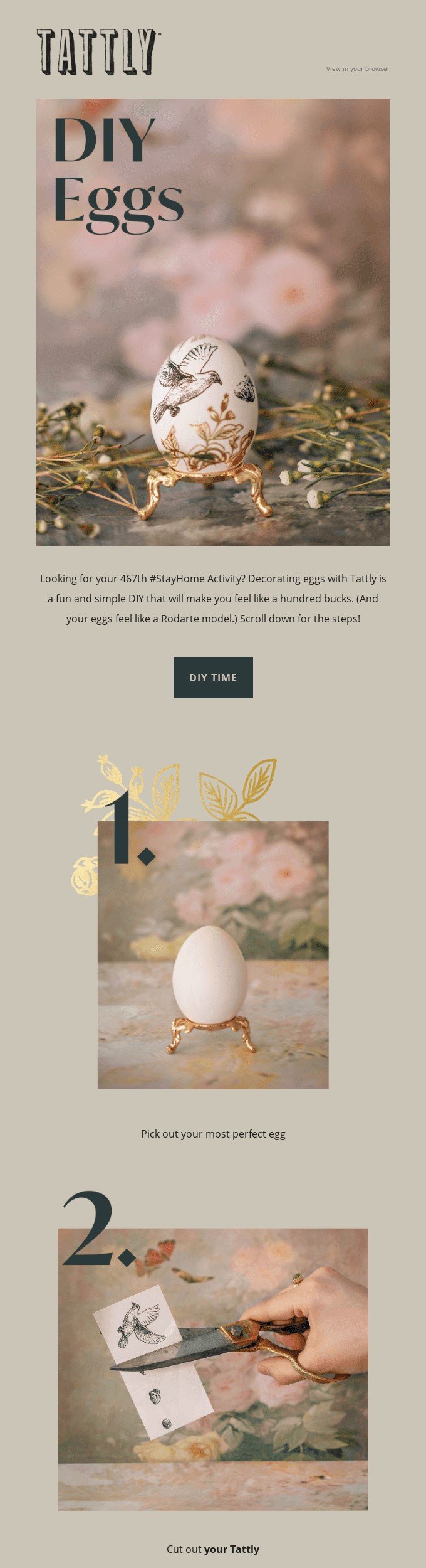 diy Tattly eggs newsletter