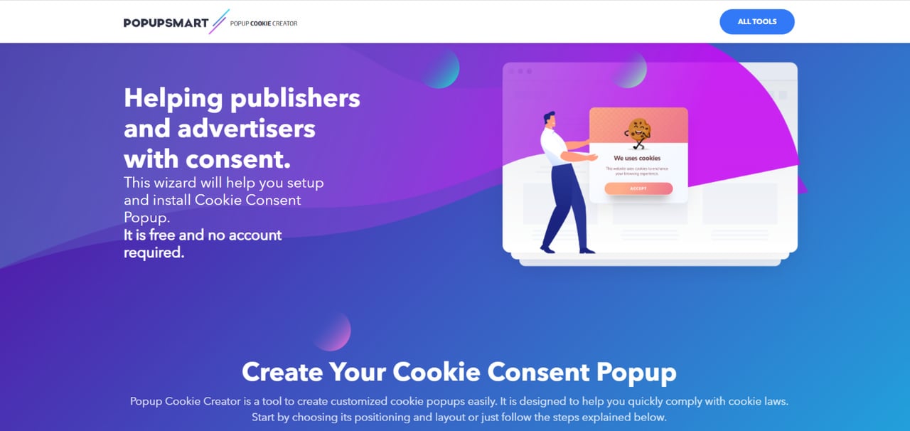 Popupsmart cookie notice banner creator