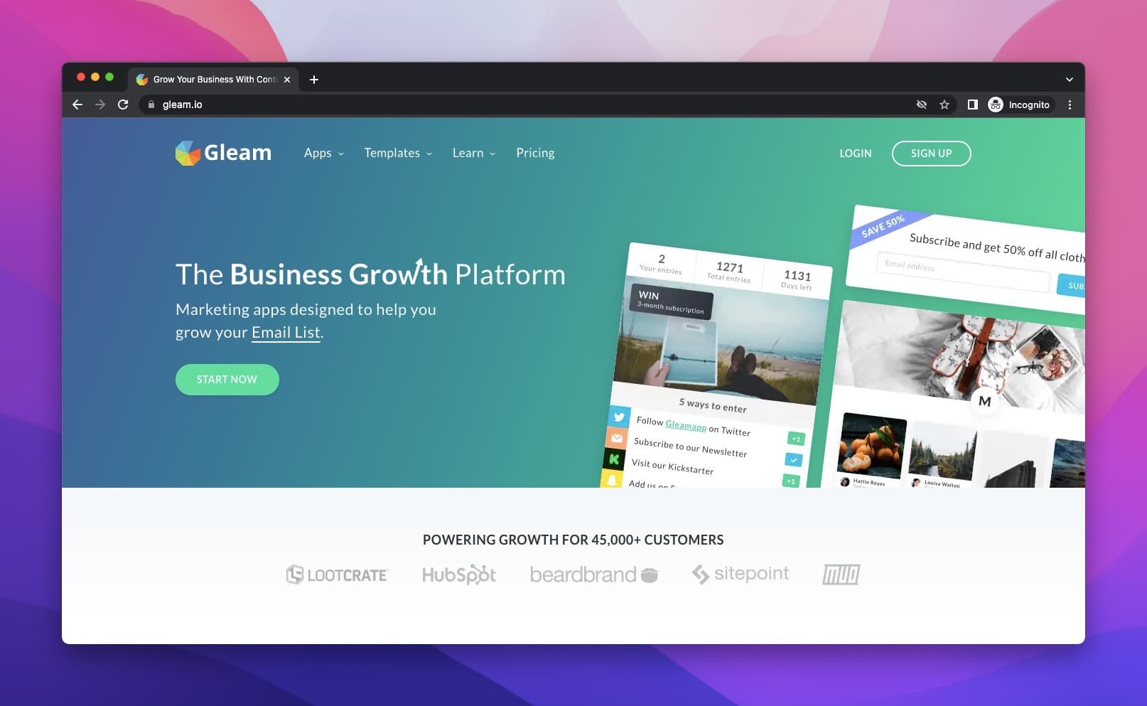 Gleam marketing software