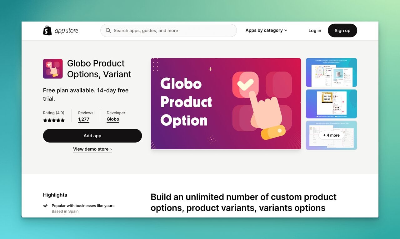 globo-product-options-customizer-tool