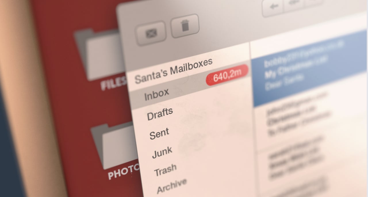 an email inbox page showing the number of recived emails