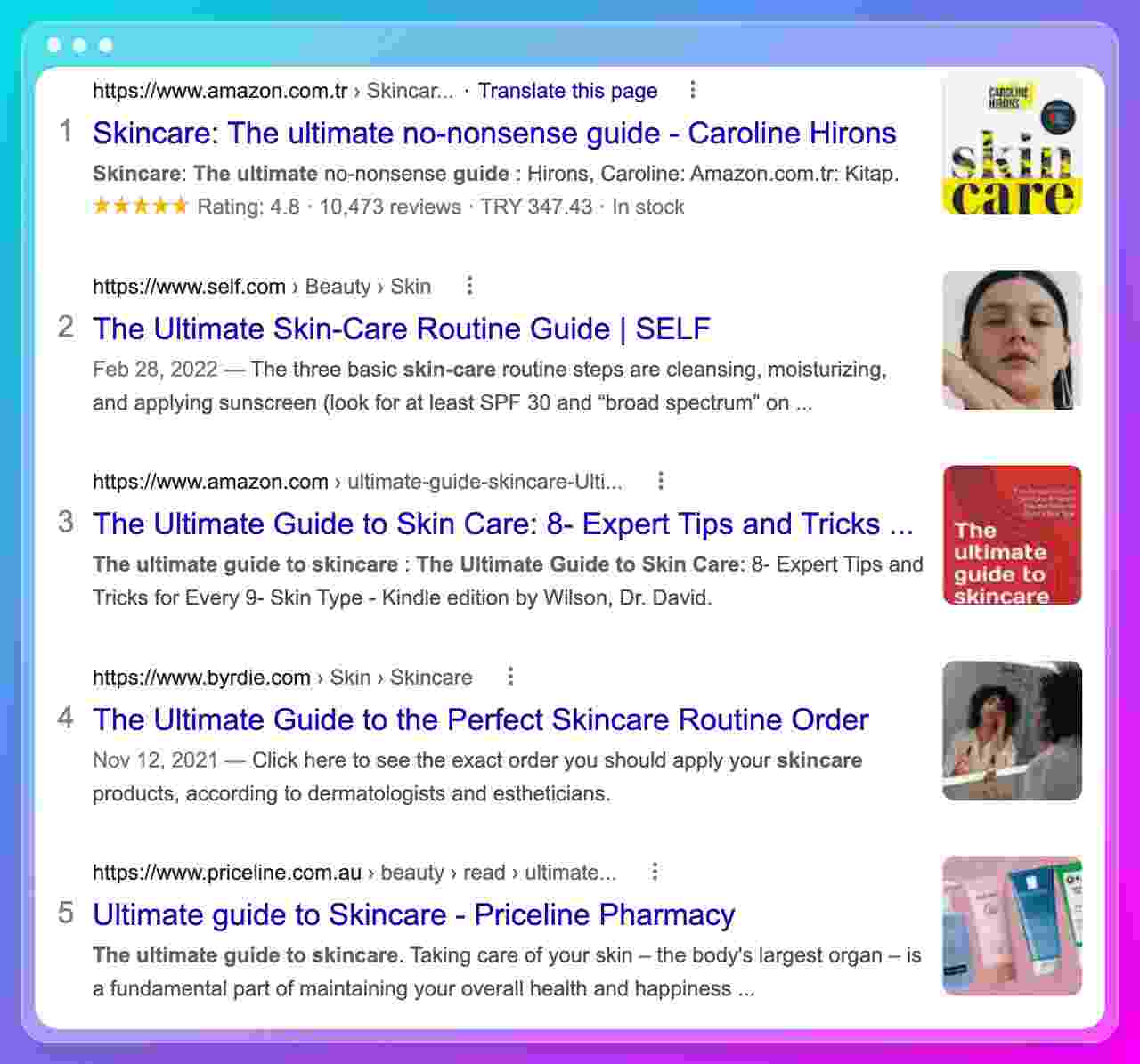 a google search resault screenshot showing headlines from different websites using the trigger word "ultimate"