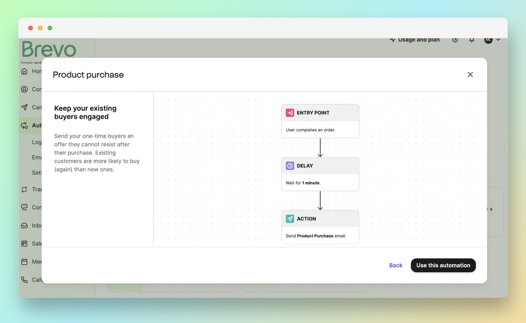 Brevo’s marketing workflow template example