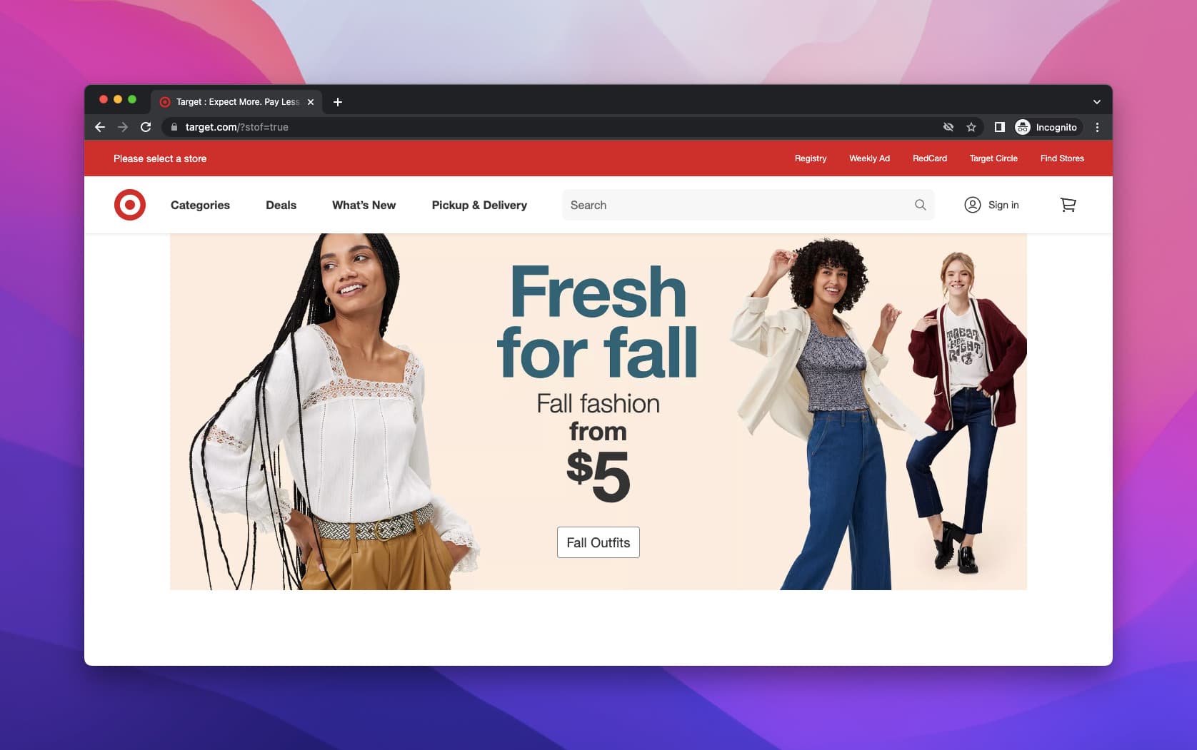 women posing for Target on the offer