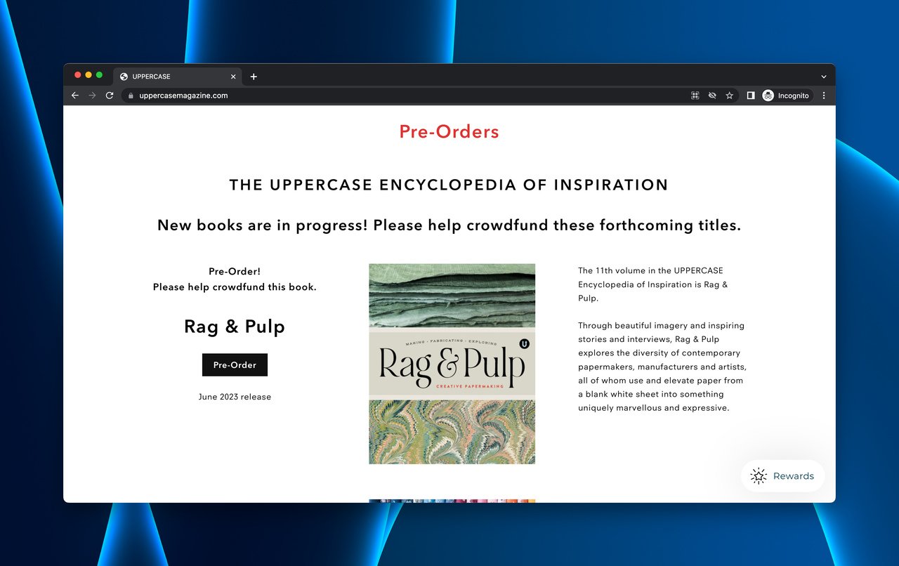 the pre-order part of Uppercase Magazine