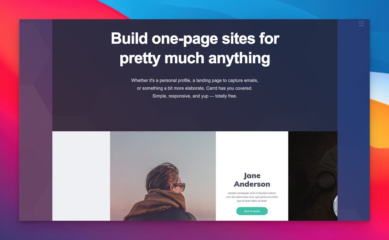 carrd landing page builder homepage